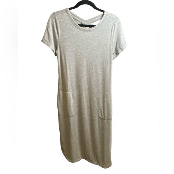 NWOT Women’s Short Sleeve Gray Summer Dress Tie Belt Criss Cross Back - Size XXS - Picture 3 of 7